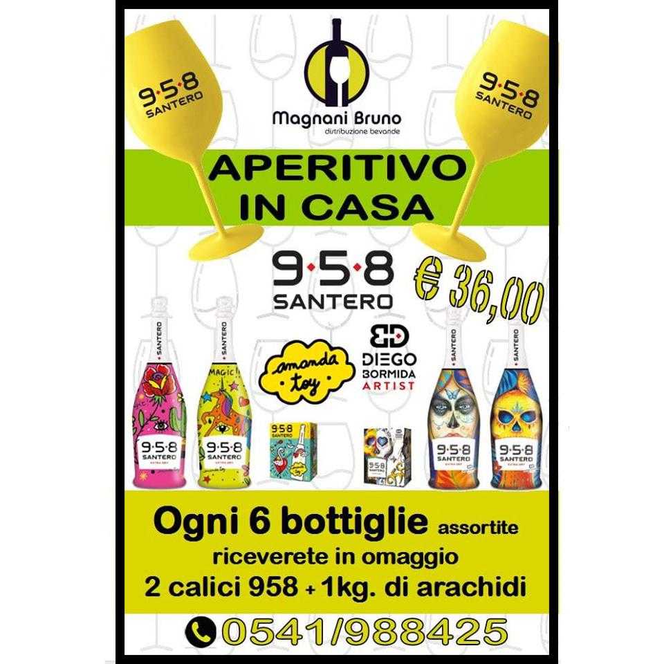Confezione 6 Santero 9.5.8. In Edizione Limitata + In Omaggio 2 Bicchieri  9.5.8. + 1 Kg Arachidi – Magnani Bruno