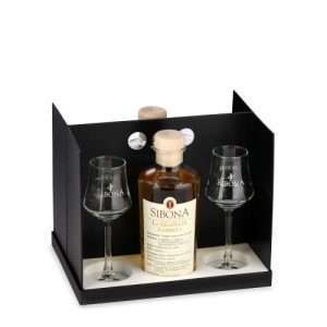 Sibona Grappa Confezione Regalo Barbera + Nebbiolo + 4 Calici